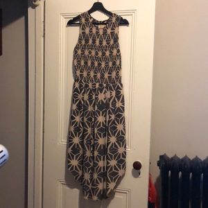 Ulla Johnson Silk Mid-Length Dress Nude/Charcoal